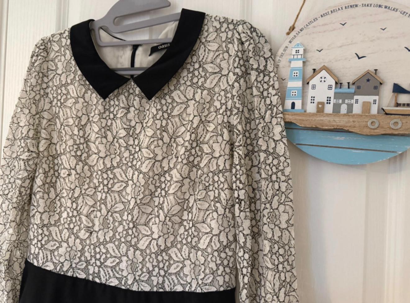 A knee-length lace dress