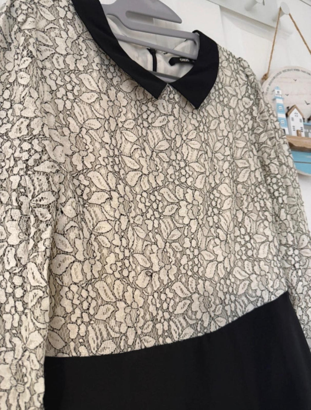 A knee-length lace dress